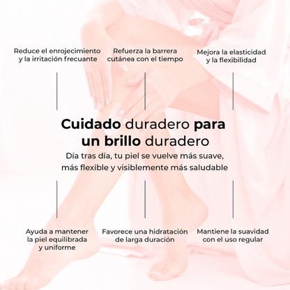 Beneficios del uso diario de la crema Blush Feather de LumiSilk: hidrata profundamente, reduce irritaciones, mejora la elasticidad y deja la piel suave y luminosa con el tiempo