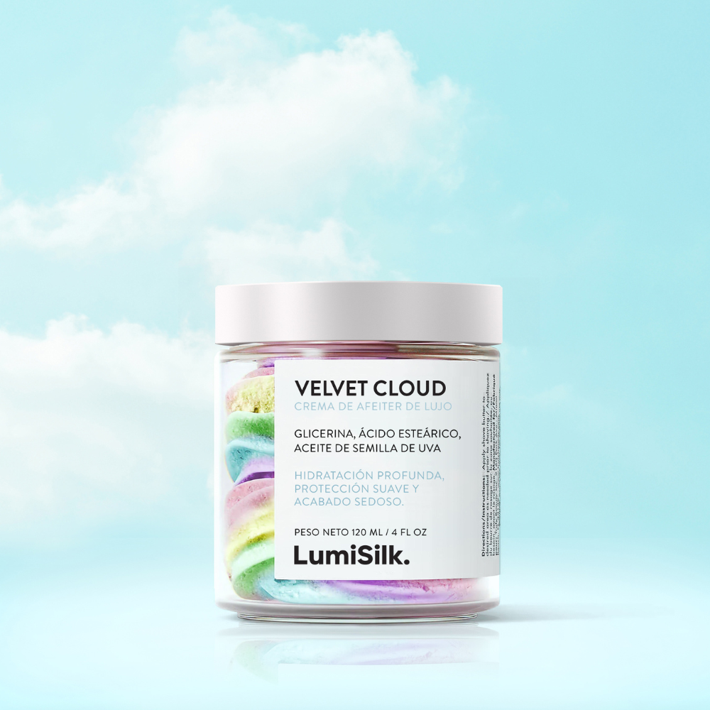 Manteca de afeitar Velvet Cloud de LumiSilk – hidratación intensa y acabado sedoso para la piel